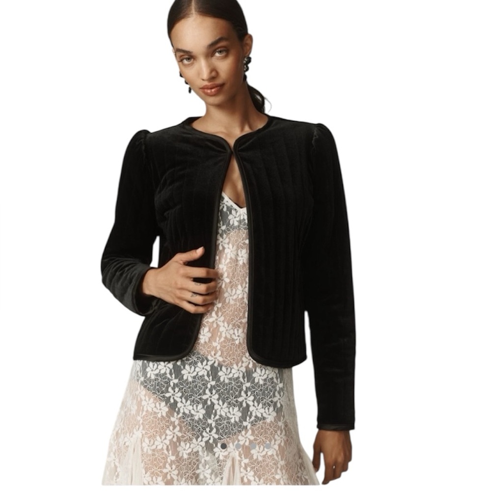 Sanctuary Quilted Women's Velvet Jacket Cape Large MSRP $129